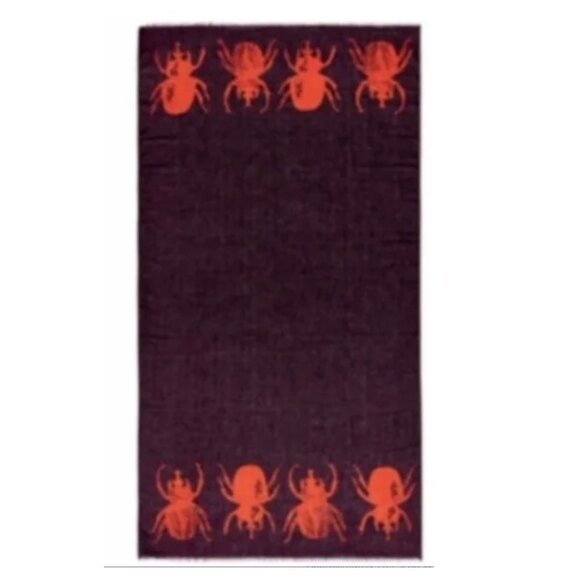 INDIA HICKS Beetle Scarf Purple Orange Shawl Wrap Sarong NEW Lightweight HUGE OS - Picture 4 of 8